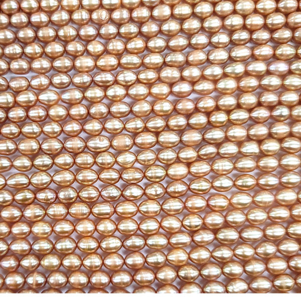 FRESHWATER PEARL RICE 4.5-5MM COPPER